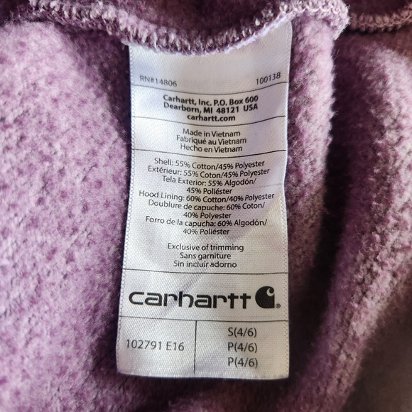 Carhartt Clarksburg Sweatshirt Hoodie Womens Small Relaxed Fit  Lilac Haze - Picture 13 of 15